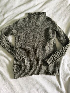 American Eagle Outfitters Heather Gray Mock Neck Knit Sweater